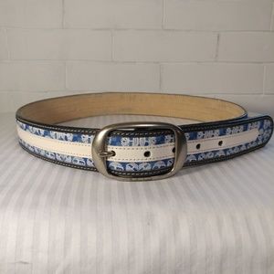 ⬇️Timberland Leather Belt, blue and white